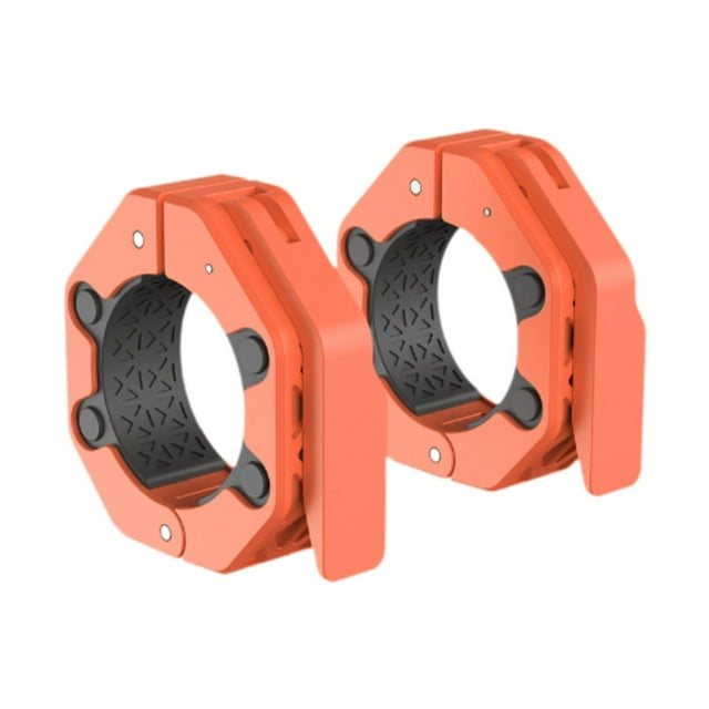 S SERENABLE 2 Pieces Barbell Collars Barbell Lock Collar Clips for Home Gym Dumbbell Bar Orange