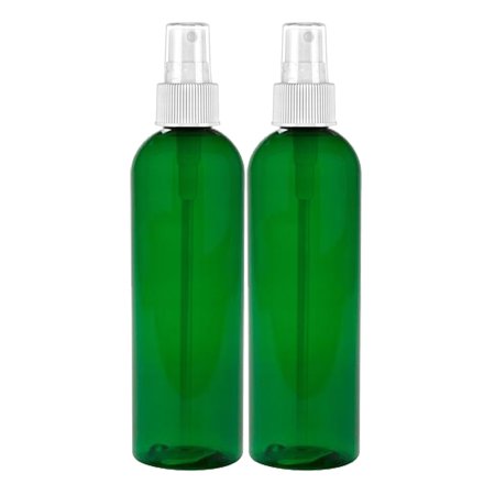 MoYo Natural Labs 8 oz Spray Bottles, Fine Mist Empty Travel Containers, BPA Free PET Plastic for Essential Oils and Liquids/Cosmetics (2 Pack, Forest Green)