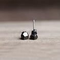 thumbnail image 6 of QQTDFG 925 Sterling Silver Oxidized Biker Polyhedra Stud Earring A4249-1 single earring (1 piece), 6 of 9