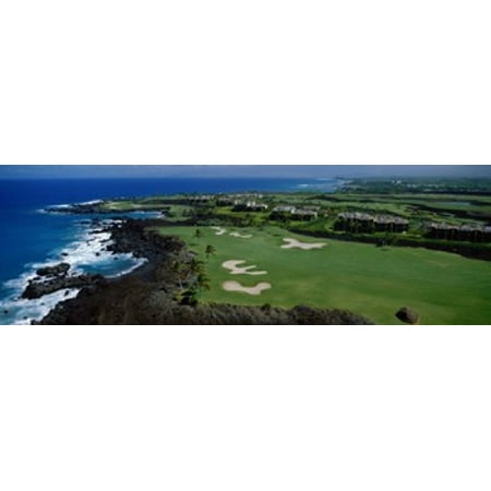 Aerial Francis H Li Brown Golf Course Hawaii USA Canvas Art - Panoramic Images (18 x