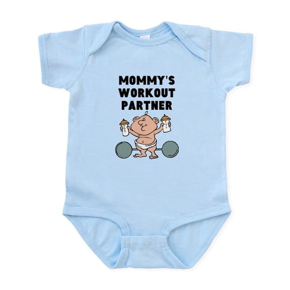 CafePress - Mommys Workout Partner Body Suit - Baby Light Bodysuit, Size Newborn - 24 Months