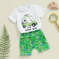 thumbnail image 2 of Toddler Baby Boy Golf Outfit Golfing Letter Short Sleeve T-Shirt Tops +Golf Shorts Set 2Pcs Infant Cute Summer Clothes, 2 of 7