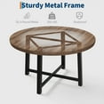 thumbnail image 3 of Studyset Round Dining Table for 4-6,47 inch Wood Dining Room Table with Sturdy Metal Frame & Rustic Brown Finish,Industrial Dinner Table,Large Round Table Circle Kitchen Table for Dining Room,Kitchen, 3 of 7
