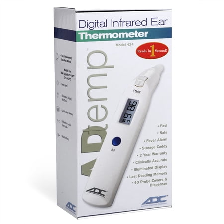 Adtemp Tympanic Ear Thermometer LCD Display 424 1 Each