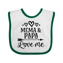 Inktastic Mema and Papa Love Me Girls Baby Bib