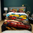thumbnail image 1 of Lightning McQueen Duvet Cover Set Lightweight Bedding Set All Season Soft Car Quilt Cover with Zipper Closure, 1 of 6