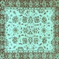 thumbnail image 1 of Ahgly Company Indoor Square Abstract Light Blue Modern Area Rugs, 5' Square, 1 of 4