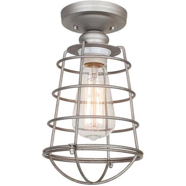 Ajax 1-Light Plafonnier Industriel Léger&44; Finition Galvanisée