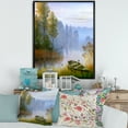 thumbnail image 2 of Designart 'The Bank Of The Lake With The Boat' Traditional Framed Canvas Wall Art Print, 2 of 5