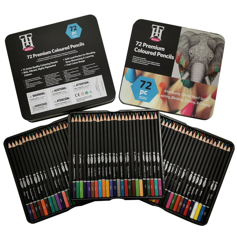 Hintung Professional Colouring Pencils for Adults Colouring Books Artist Pack of 72 Coloured Pencils Perfect for Student or Children School Art