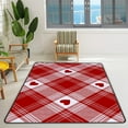 thumbnail image 2 of FREEAM Soft Rug Large Area Rugs, Red Hearts Check Plaid Comfortable Indoor Carpet, Baby Play Mat for Living Room Bedroom Nursery Home Decor Floor Mat 60x39inch, 2 of 6