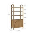 thumbnail image 4 of Nathan James Iris 3 Tier Bookshelf, Arched Bookcase Cabinet, Solid Wood Bookcase with Cabinet Base, Boho Bookshelf in Unbrushed Light Brown Finish, 4 of 6