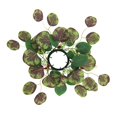 thumbnail image 4 of Anillo de vela de hoja de eucalipto simulado, decoración, candelabro, corona, centros de mesa para fiesta de boda, vacaciones, Pascua Púrpura, 4 of 9