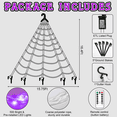 thumbnail image 2 of Scidweet Halloween Decorations Outdoor, 500 LED Halloween Giant Spider Web Lights for Garden Yard Porch Home Decor, Purple White, 2 of 7