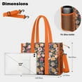 thumbnail image 5 of Teacher Tote Bag,Pioneer Flower Floral Print Pattern Teacher Utility Tote Bag,Large Work Tote Bags for Women with Multiple Pockets,Top Zipper Closure,13.8x10.6x6.7 Inch, 5 of 5