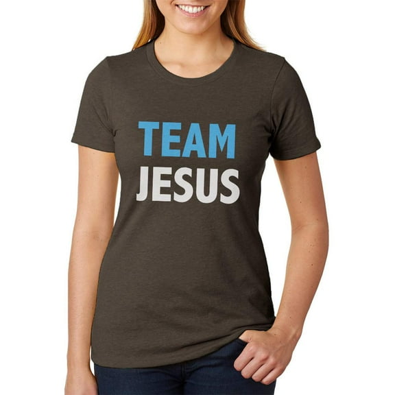 Team Jesus Juniors Soft Heather T Shirt Heather Brown X-LG
