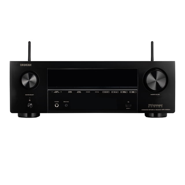 Denon AVR-X1800H Récepteur AV 7.2 Canaux - 80W/canaux, Diffusion en Continu Sans Fil via Bluetooth Intégré, WiFi, Prend en Charge Dolby Vision, HDR10+, HDR Dynamique, et Systèmes d'Automatisation Domestique