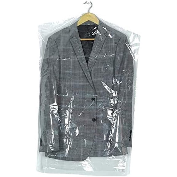 10Pcs Transparent Plastic Garment Covers 35.4inch Hanging Clothes Dust-Proof Protector Bags Suitable for Home Storage Clothing Stores & Dry Cleaning Laundrette.