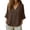 Brown, variant on Linen Shirts for Women V-Neck Short Sleeve Blouses Loose Fit Casual Vintage Tops Spring Summer Travel Vacation Bohemian Shirts, Wine XL