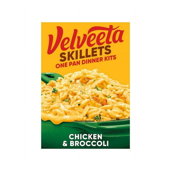 Pack of 2 Velveeta Skillets Chicken Pasta Dinner Kit with Broccoli & Orzo, 13.6 oz Box