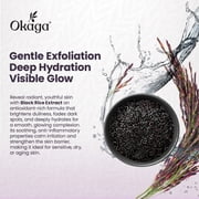 Okaga Black Rice Peel Shot Ampoule, Black Rice Exfoliant Soft Exfoliating Face Peel, Dead Skin, Rice Exfoliator for Face, Pore Minimizer Hydrating Formula for Smooth Radiant Skin, All Skin Types 90mL