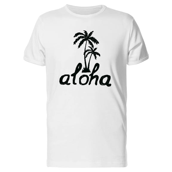 Aloha With Black Palm Trees Tee Men's -Image by Shutterstock
