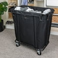 thumbnail image 3 of Household Essentials Commercial Laundry Cart with Rolling Caster Wheels, Black Canvas Liner and Steel Frame, 3 of 8
