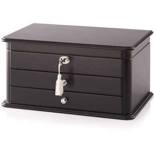 Locking Jewelry Box, Black
