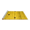 thumbnail image 2 of Ahgly Company Machine Washable Indoor Square Abstract Yellow Contemporary Area Rugs, 6' Square, 2 of 4