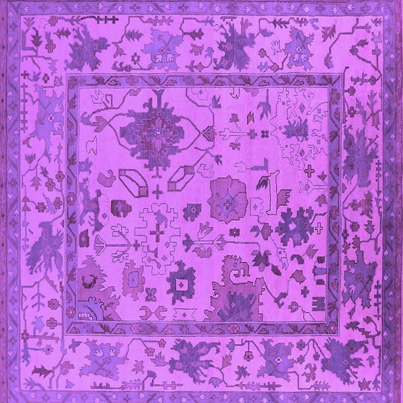 Ahgly Company Indoor Square Oriental Purple Industrial Area Rugs, 6' Square