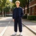 thumbnail image 6 of SJLDQY Girls Sweatpants Wide Leg Cargo Pants Casual Athletic Joggers, 6 of 9