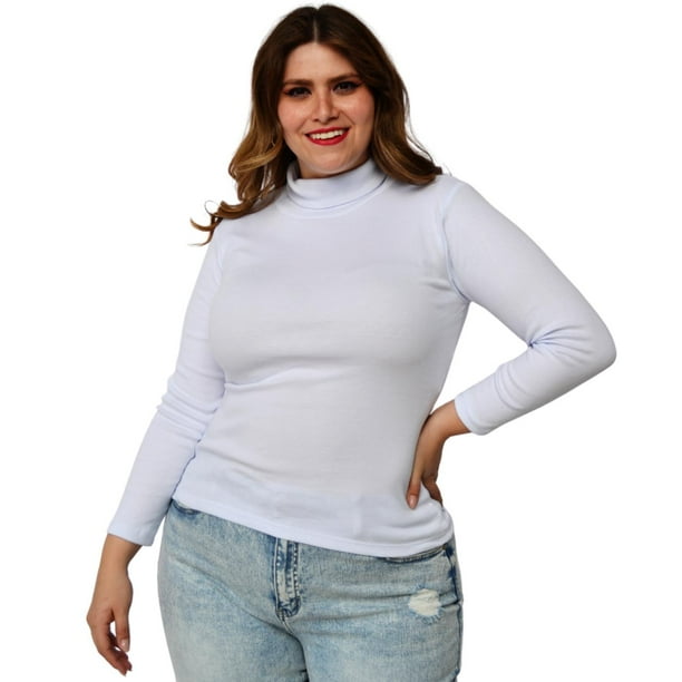 Blusa blanca cuello de tortuga hotsell