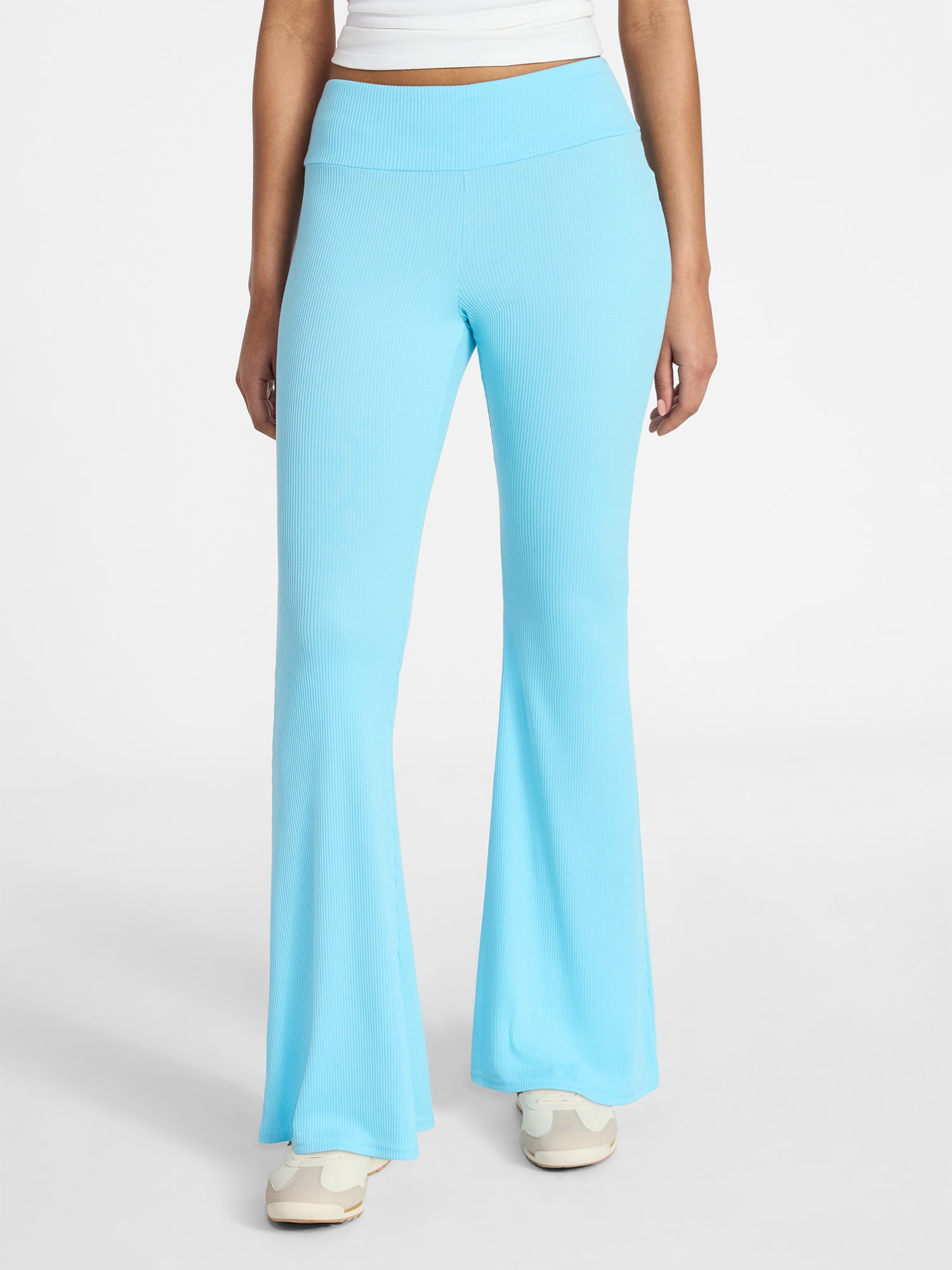 No Boundaries Ribbed Knit Flare Pants, Women's XXS-XXL