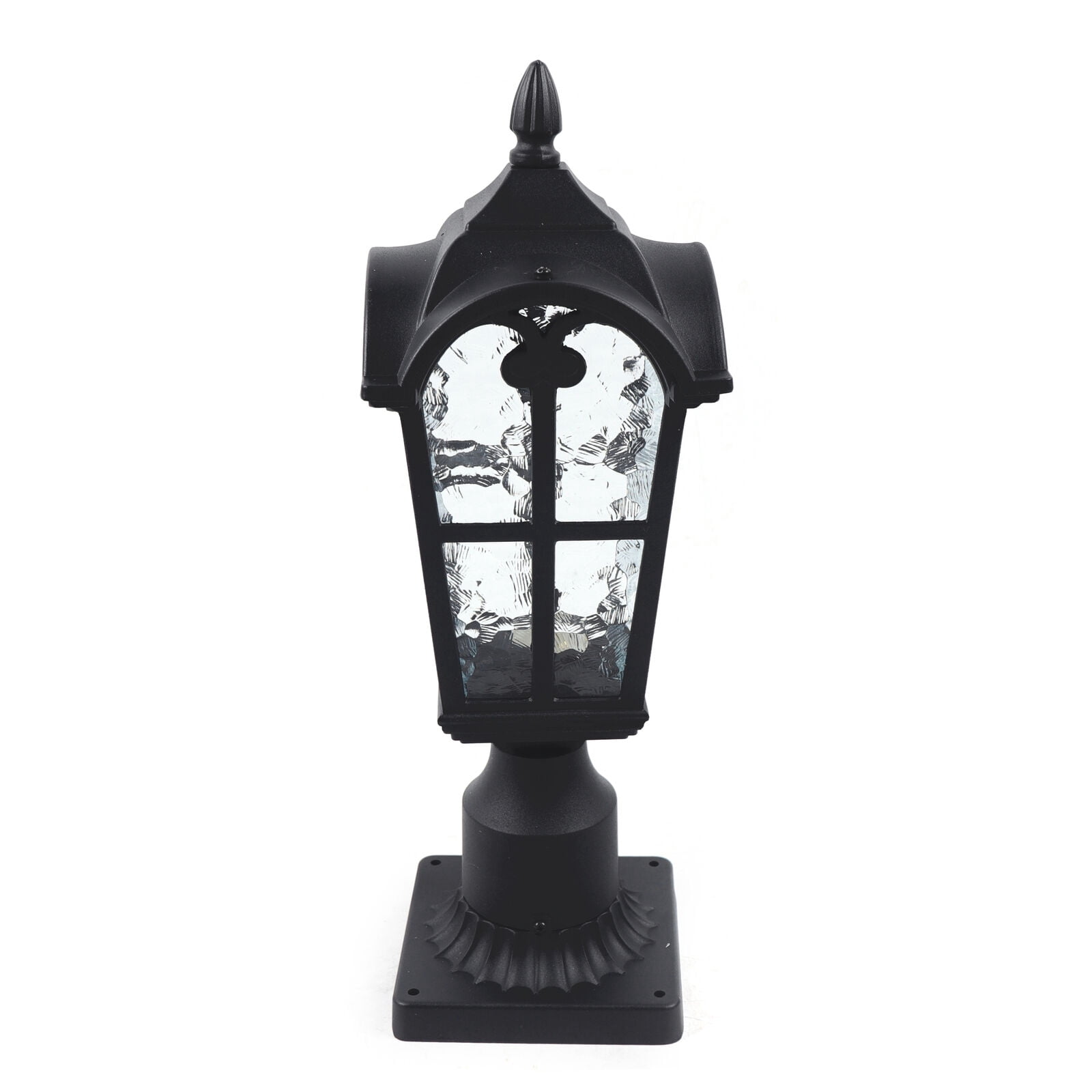 Fichiouy Post Pole Light Vintage Roman pillared lamp Outdoor Fixture for Garden Yard Black E26
