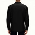 thumbnail image 2 of Button Down Shirts for Men Long Sleeve Business Casual Tops Chest Pocket Regular Fit Office Dress Blouse (3XL, Black), 2 of 7