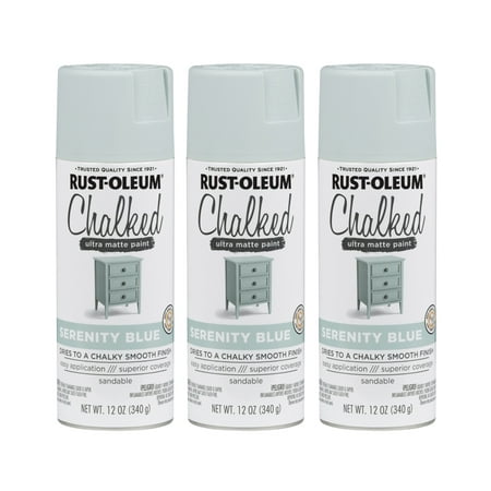 (3 Pack) Rust-OleumÂ® Chalked Serenity Blue Ultra Matte Paint 12 oz. (Best Paint For Tin Cans)