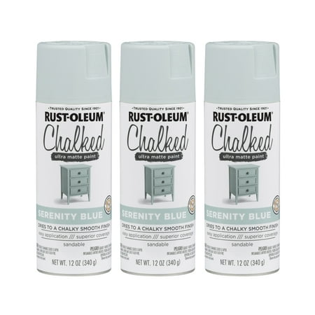 - (3 Pack) Rust-Oleum® Chalked Serenity Blue Ultra Matte Paint 12 oz. Can