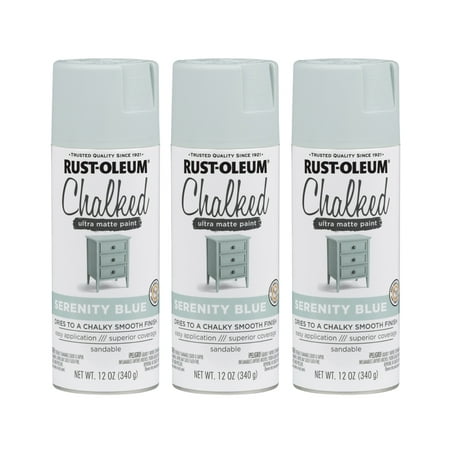 (3 Pack) Rust-OleumÂ® Chalked Serenity Blue Ultra Matte Paint 12 oz. (Best Paint For Tin Cans)