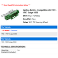 thumbnail image 2 of Ignition Switch - Compatible with 1981 - 1987 Dodge D350 1982 1983 1984 1985 1986, 2 of 2