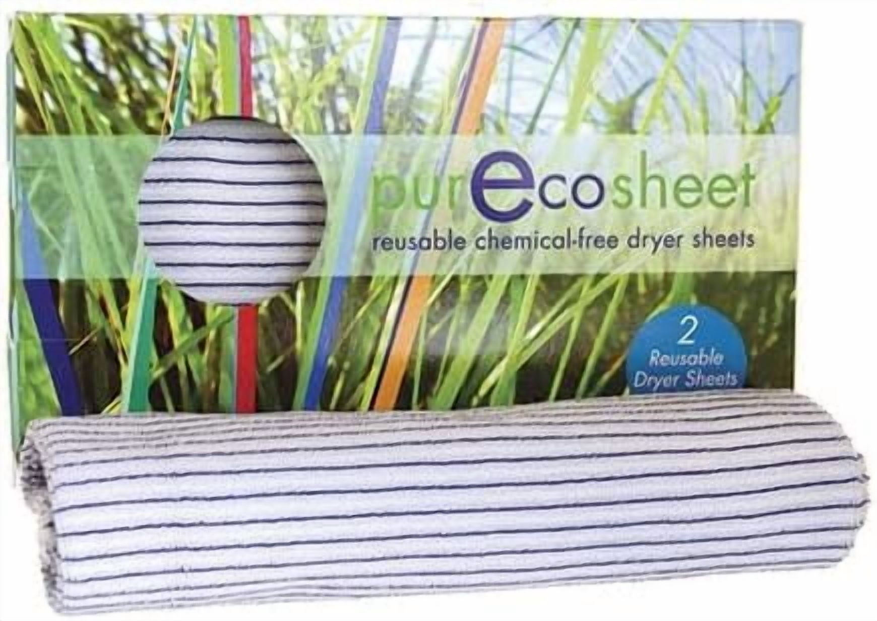 Purecosheet - Reusable Dryer Sheets | Cost effective (500+ loads), Chemical Free & Vegan Dryer Sheet | Safe For Infants & Allergy/Eczema Sufferers | Hypoallergenic | 2 Count