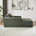 thumbnail image 5 of Oversized 55 Inch Chaise Lounger Indoor for Huge Person, Upholstered Plush Sofa Bed with Backrest Pillows and Armrests, Sleeper Couch Chair Bed for Living Room, Army Green, 5 of 9