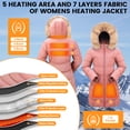 thumbnail image 2 of Heated Women Jacket, 2 Pack 12000mAh Power Bank, 5 Heat Zone, 4 Heating Level(Pink, M), 2 of 6