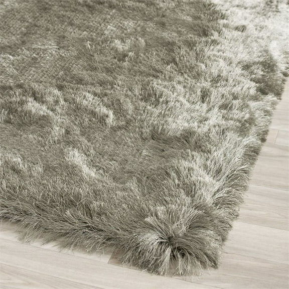 SAFAVIEH Paris Darwin Plush Polyester Shag Area Rug, Titanium, 11' x 15'