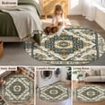 thumbnail image 5 of Round Rugs 3Ft, Green Boho Round Area Rug Washable Indoor Throw Carpet, Southwestern Geometric Vintage Ethnic Small Non Slip Circle Rug for Bedroom Living Room Home Decor Aesthetic, 5 of 8