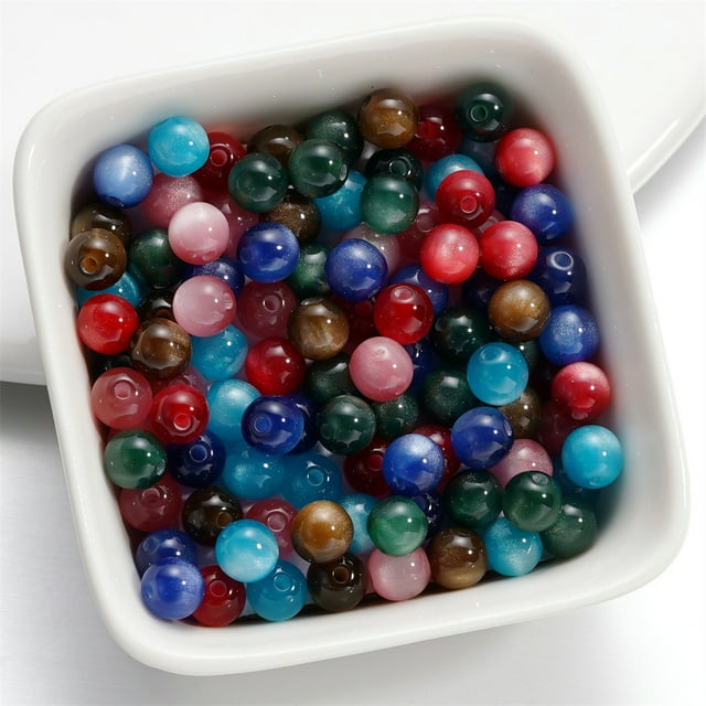 Beads for Bracelets,Beads for Crafts 10Pcs Resin Beads 6Mm Resin Beads for Keychain Making Resin Beads for Pens Resin Beads 6Mm for Bracelet Necklace Diy Crafts Colorful