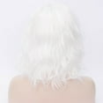 thumbnail image 5 of RightOn White Wig for Women Short Curly Wavy Wig White Bob Wig Side Part Synthetic Wig with Wig Cap, 5 of 6
