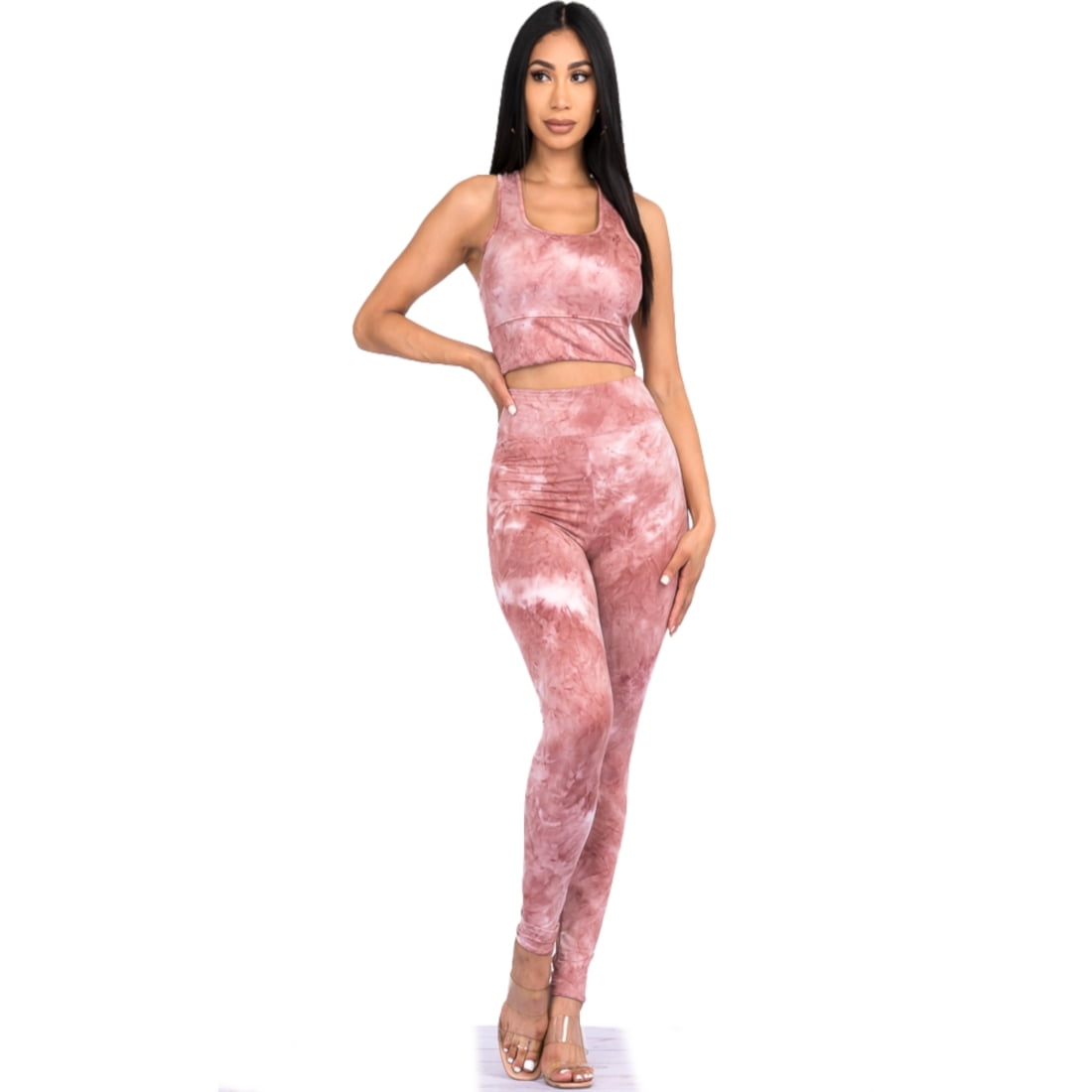 Pink Tie Dye Yoga Bra and Leggings Activewear – Mystique-Online