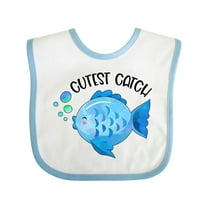 Inktastic Cutest Catch Cute Blue Fish Boys or Girls Baby Bib