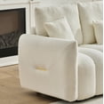 thumbnail image 6 of CQSXDA Modern 35 Inch Teddy Fabric Sofa With Plush Upholstered Pillow For Apartment Living Room Office, Off White, 6 of 9
