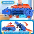 thumbnail image 4 of Camión transportador de dinosaurios para niños, pista plegable de aleación transformable, transporte de dinosaurios con coche de aleación, juguete de regalo para niños, 4 of 5